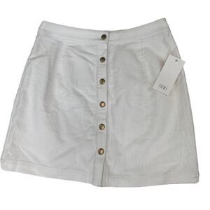 Tobi Women's Corduroy Mini Skirt Winter White Size M NWT